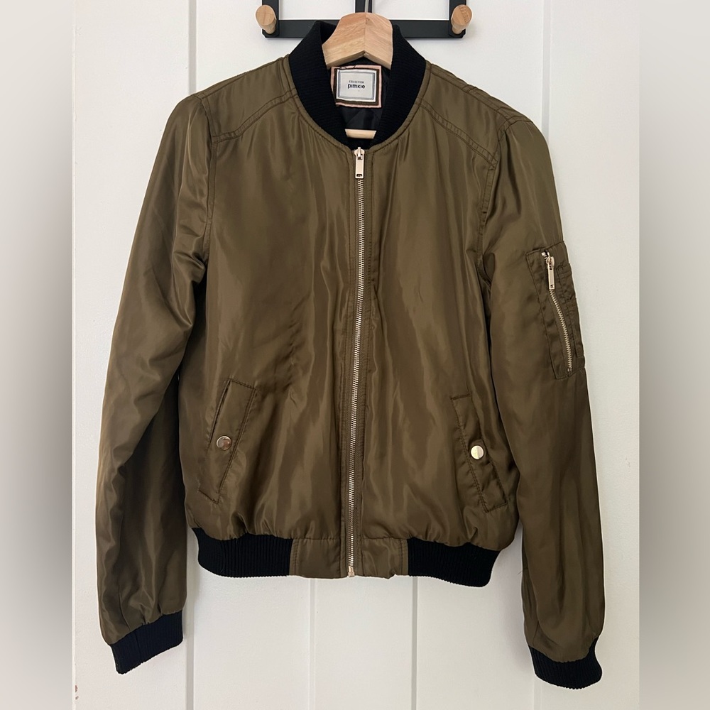Green Bomber Jacket, Size M